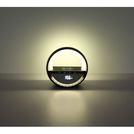 Globo - Lampe de table tactile rechargeable LED RGBW avec haut-parleur et recharge sans fil QI LED/3,5W/5V 1800 mAh