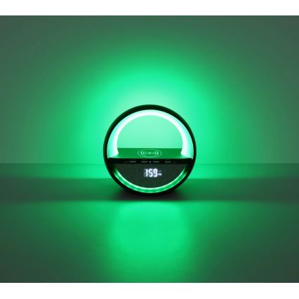Globo - Lampe de table tactile rechargeable LED RGBW avec haut-parleur et recharge sans fil QI LED/3,5W/5V 1800 mAh