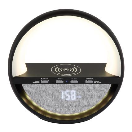 Globo - Lampe de table tactile rechargeable LED RGBW avec haut-parleur et recharge sans fil QI LED/3,5W/5V 1800 mAh