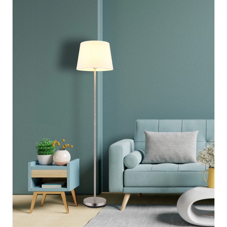 Globo - Lampadaire 1xE27/40W/230V blanc/chrome mat