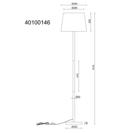 Globo - Lampadaire 1xE27/40W/230V