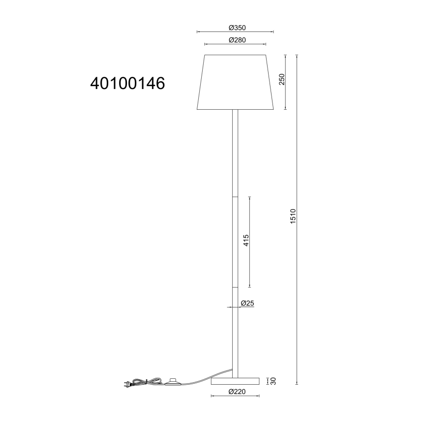 Globo - Lampadaire 1xE27/40W/230V