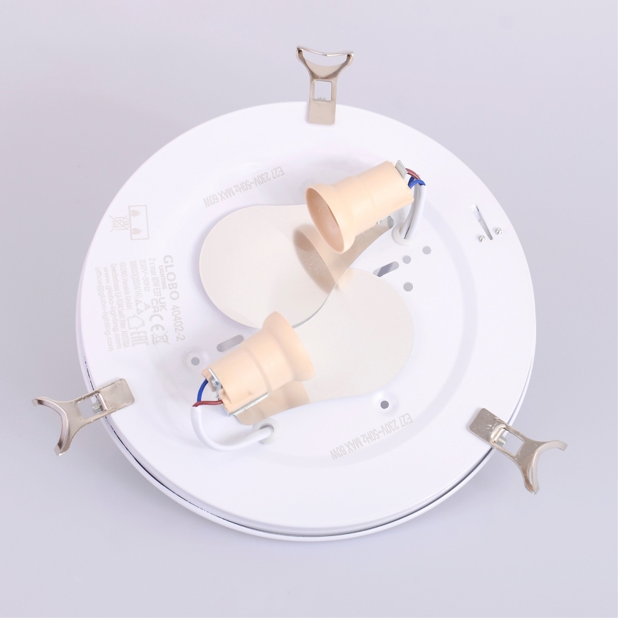 Globo 40402-2 - Plafonnier CALIMERO I 2xE27/60W/230V