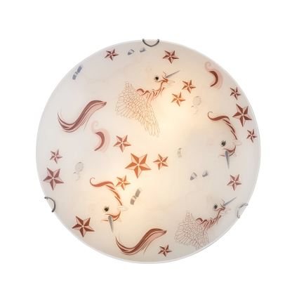 Globo - Plafonnier pour enfants 2xE27ILLU/60W/230V Ø 40 cm licorne