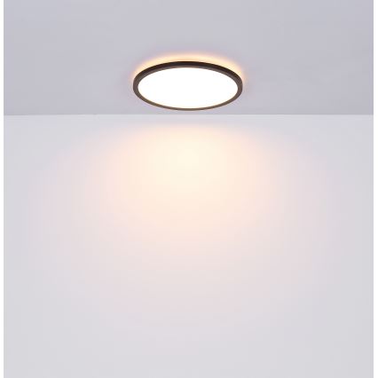 Globo - Plafonnier à intensité variable LED salle de bain LED/18W/230V d. 29,4 cm IP44 noir