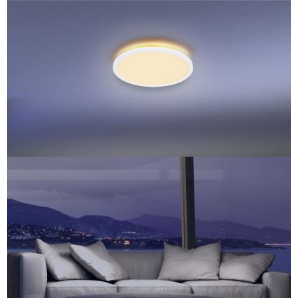 Globo - Plafonnier à intensité variable LED salle de bain LED/18W/230V d. 29,4 cm IP44 blanc