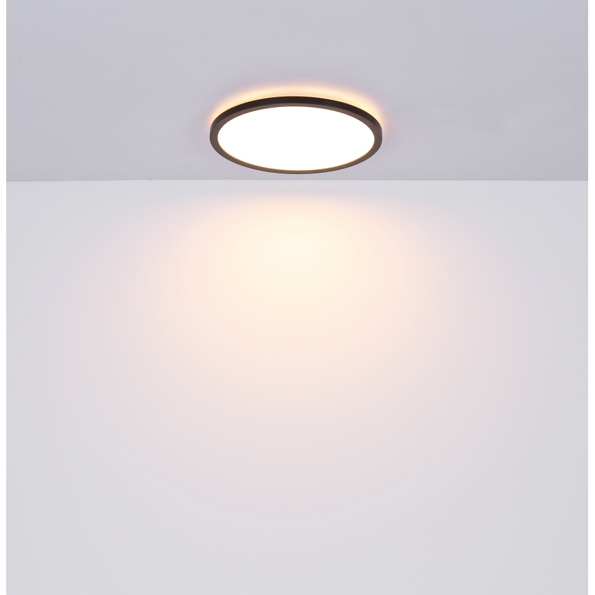 Globo - Plafonnier à intensité variable LED salle de bain LED/24W/230V d. 42 cm IP44 noir