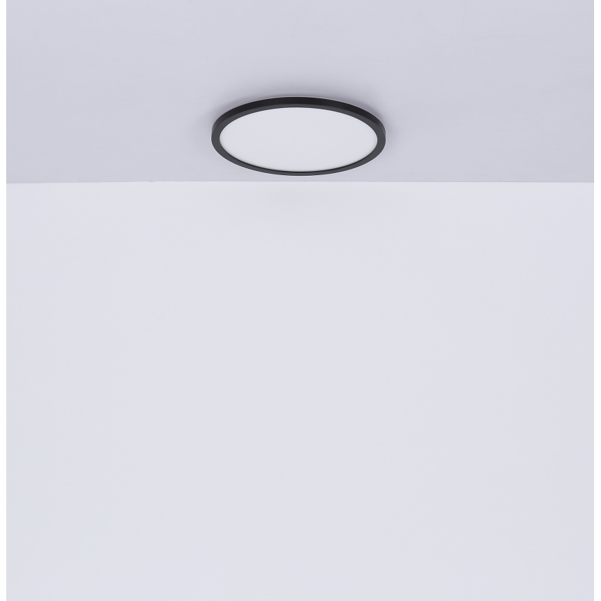 Globo - Plafonnier à intensité variable LED salle de bain LED/24W/230V d. 42 cm IP44 noir