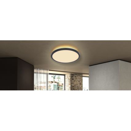 Globo - Plafonnier à intensité variable LED salle de bain LED/24W/230V d. 42 cm IP44 noir