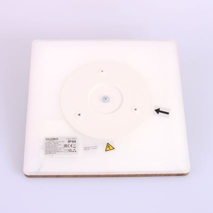 Globo - Plafonnier à intensité variable salle de bain LED/18W/230V 29,4x29,4 cm IP44 marron