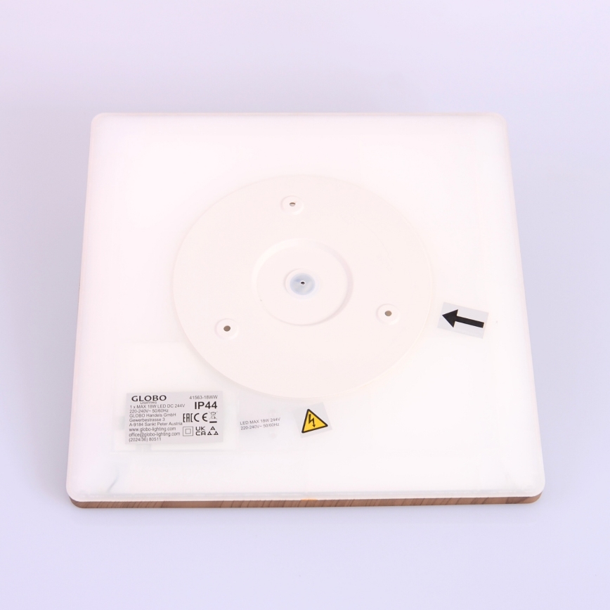 Globo - Plafonnier à intensité variable salle de bain LED/18W/230V 29,4x29,4 cm IP44 marron