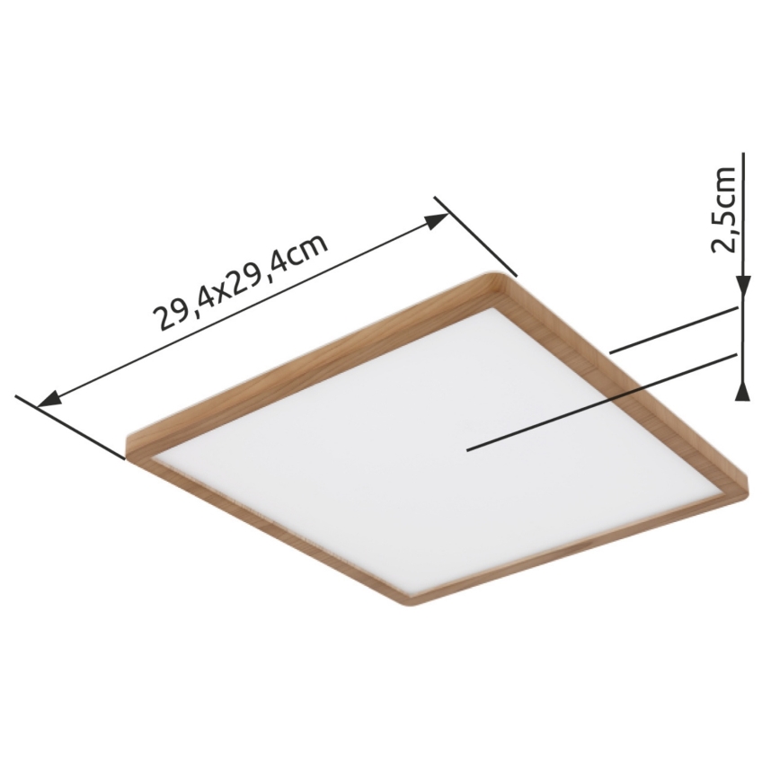 Globo - Plafonnier à intensité variable salle de bain LED/18W/230V 29,4x29,4 cm IP44 marron