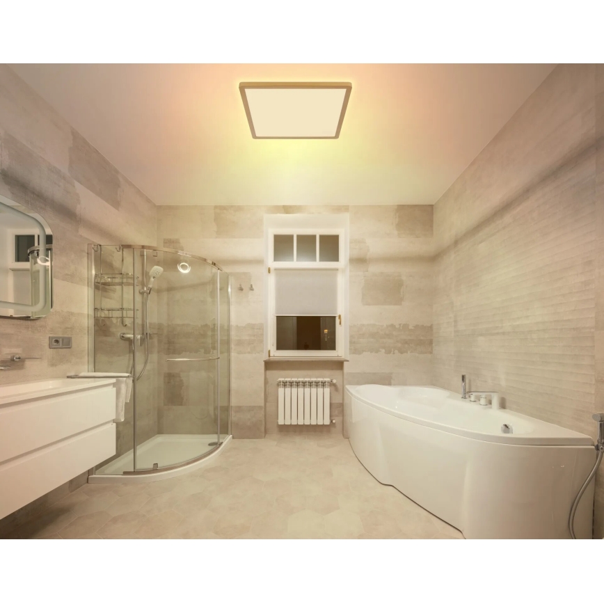 Globo - Plafonnier à intensité variable salle de bain LED/24W/230V 3000K IP44 42x42 cm laiton