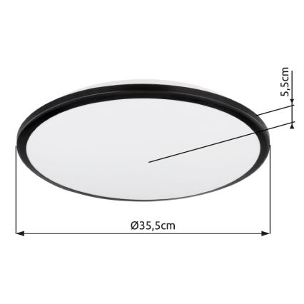 Globo - Plafonnier LED/18W/230V 3000K d. 35 cm noir
