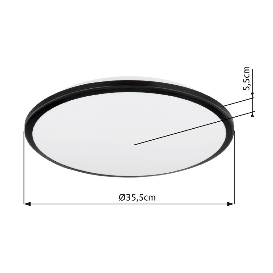 Globo - Plafonnier LED/18W/230V 3000K d. 35 cm noir