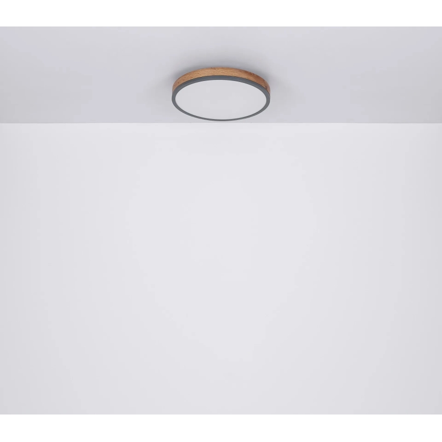 Globo - Plafonnier à intensité variable LED/40W/230V 2700-6500K d. 60 cm + télécommande marron/gris