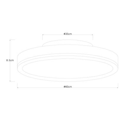 Globo - Plafonnier à intensité variable LED/40W/230V 2700-6500K d. 60 cm + télécommande marron/gris