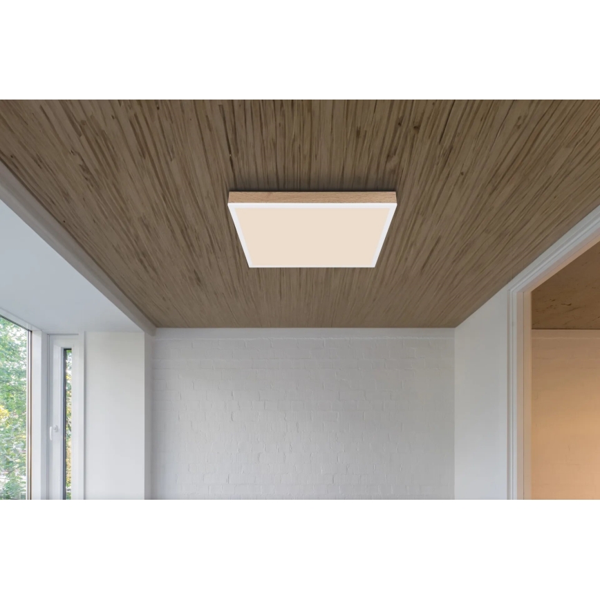 Globo - Plafonnier à intensité variable LED/24W/230V 2700-6500K + télécommande marron/blanc