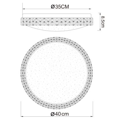 Globo - Plafonnier LED/22W/230V 2700/4200/6500K d. 40 cm