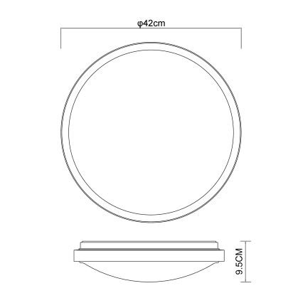 Globo - Plafonnier LED/24W/230V 3000/4500/6000K d. 42 cm