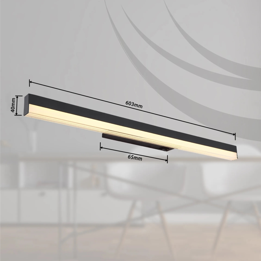 Globo - Applique murale LED/12W/230V 3000/6000K 60 cm noir