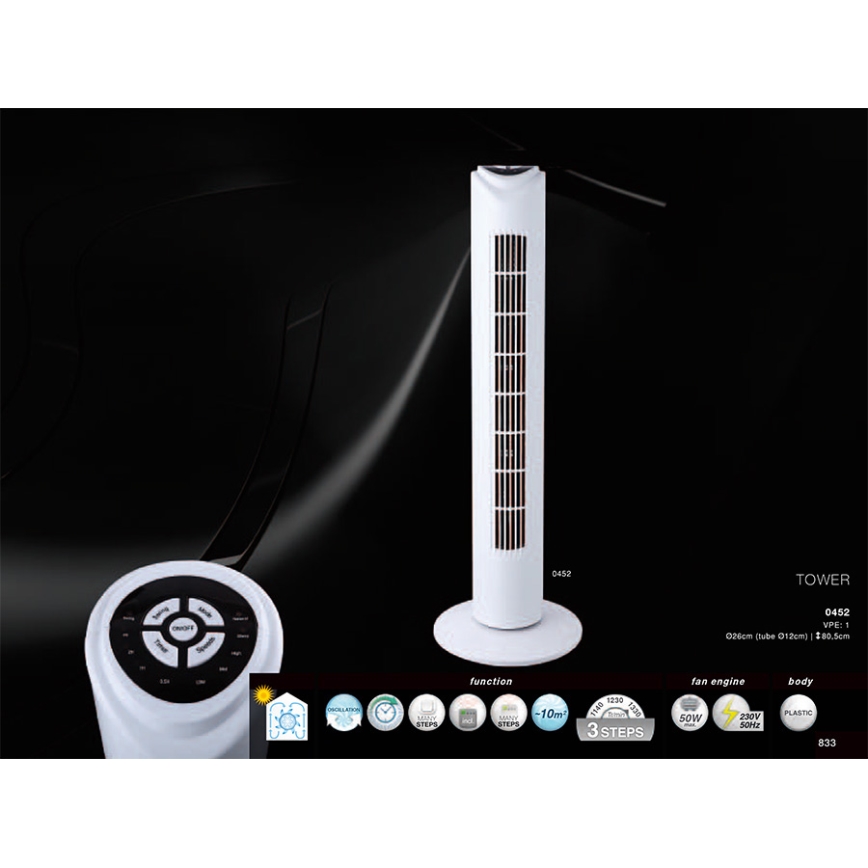 GLOBO 0452 - Ventilateur TOWER 50W/230V