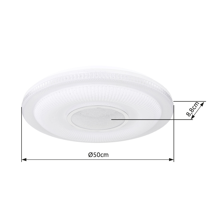 Globo - Plafonnier à intensité variable LED/30W/230V 3000-6500K d. 50 cm blanc Wi-Fi Tuya + Télécommande