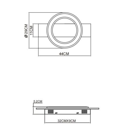 Globo - Plafonnier LED/18W/230V marron
