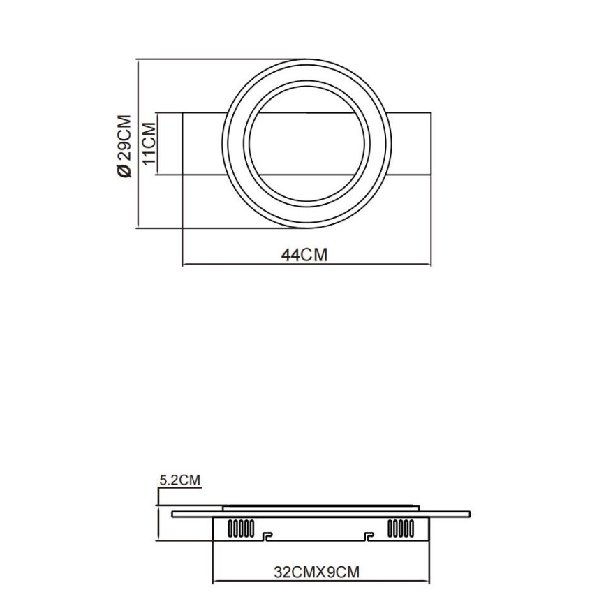 Globo - Plafonnier LED/18W/230V marron