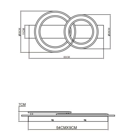 Globo - Plafonnier LED/40W/230V marron