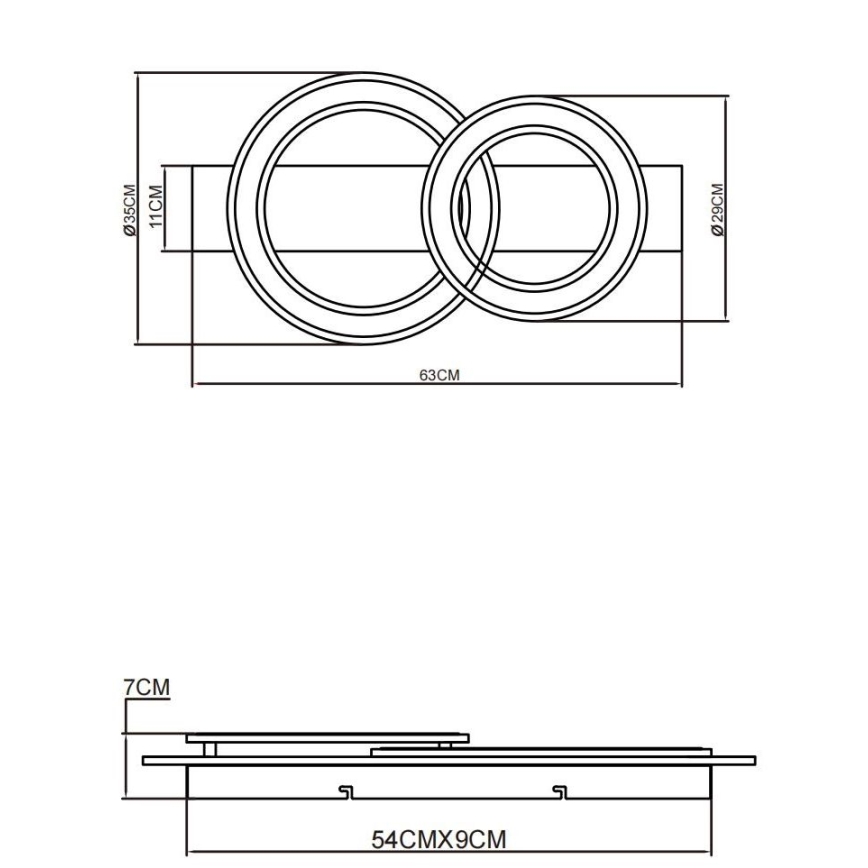 Globo - Plafonnier LED/40W/230V marron
