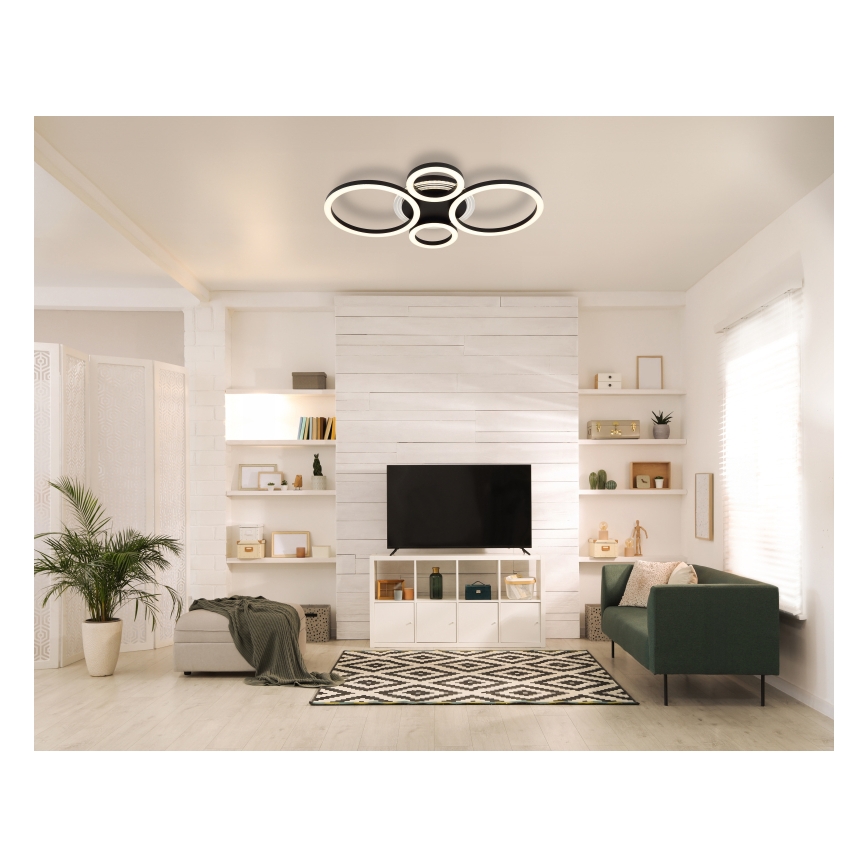 Globo - Plafonnier LED 40W/230V 2700/4500/6500K Ø 35,5x53 cm noir
