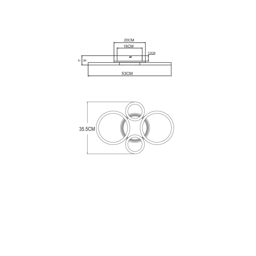 Globo - LED Plafonnier LED/40W/230V 2700/4500/6500K 35,5x53 cm laiton