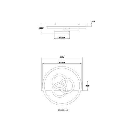 Globo - Plafonnier à intensité variable LED/40W/230V 2700-6500K d. 35x33 cm + Télécommande