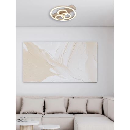 Globo - Plafonnier LED dimmable LED/40W/230V 2700-6500K 35×33 cm beige + télécommande
