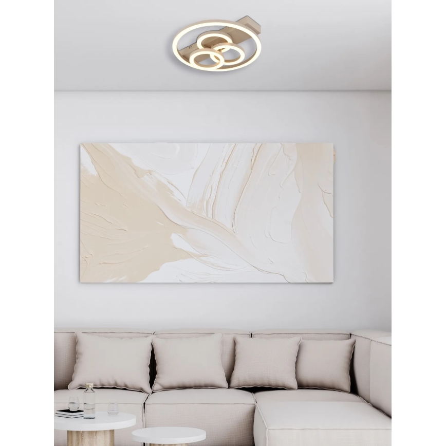 Globo - Plafonnier LED dimmable LED/40W/230V 2700-6500K 35×33 cm beige + télécommande