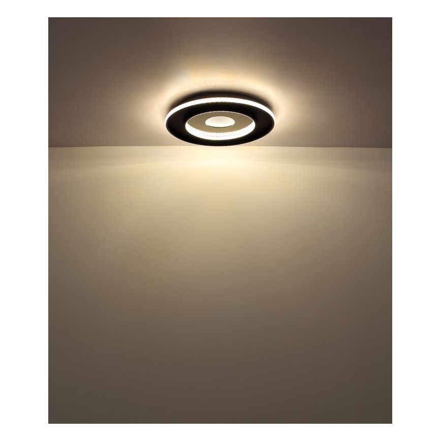 Globo - Plafonnier à intensité variable LED/30W/230V 2700-6500K d. 52,5 cm noir + Télécommande