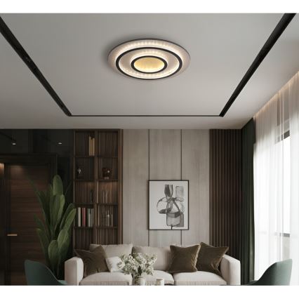 Globo - Plafonnier LED dimmable 60W/230V 3000-6500K Ø 55 cm noir + télécommande