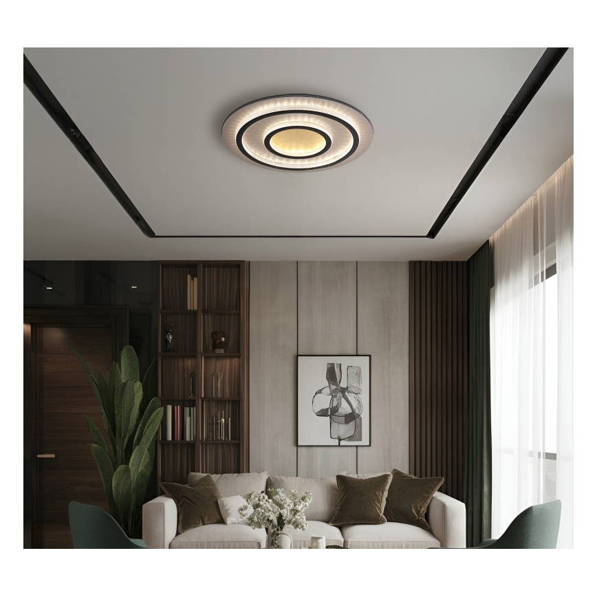 Globo - Plafonnier LED dimmable 60W/230V 3000-6500K Ø 55 cm noir + télécommande