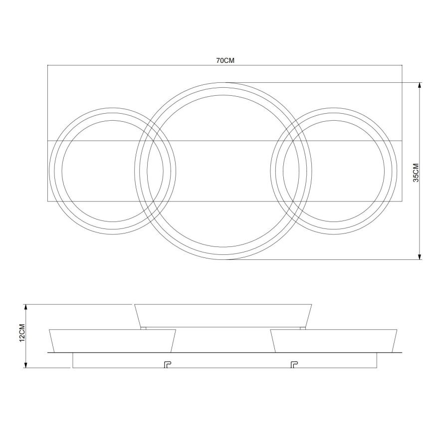 Globo - Plafonnier LED/40W/230V 3000K 70x35 cm