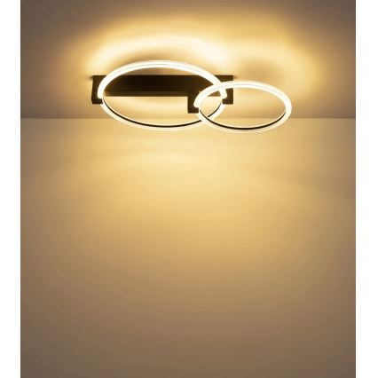 Globo - Plafonnier LED 24 W 230 V 3000 K 58 x 38 cm noir