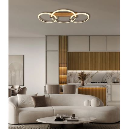 Globo - Plafonnier LED/40W/230V 3000K 76,1x38 cm marron
