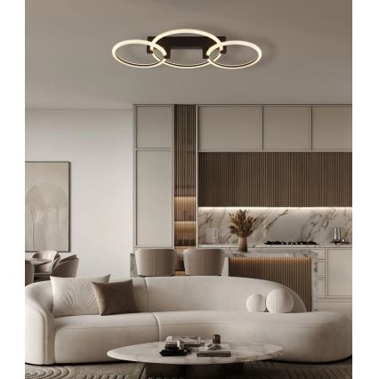 Globo - Plafonnier LED 40W/230V 3000K 76,1x38 cm noir