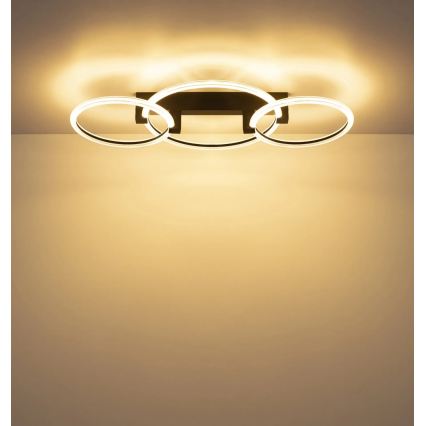 Globo - Plafonnier LED 40W/230V 3000K 76,1x38 cm noir