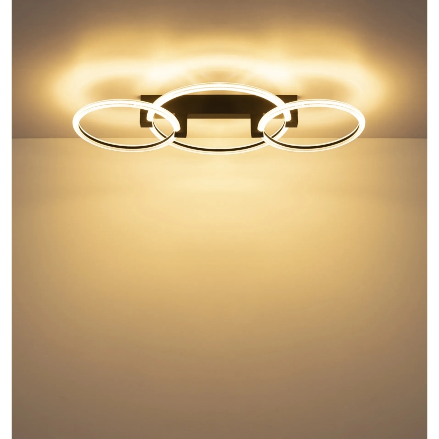 Globo - Plafonnier LED 40W/230V 3000K 76,1x38 cm noir