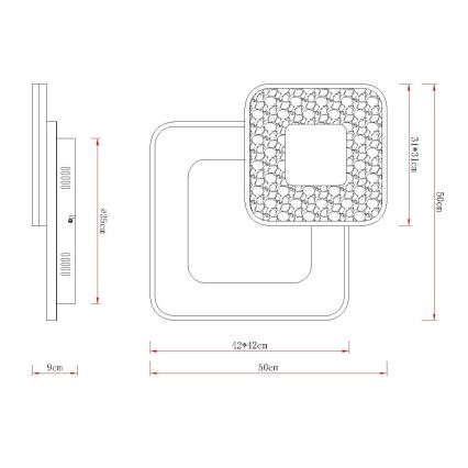 Globo - Plafonnier LED dimmable LED/48W/230V 2700-6000K 50x50 cm + télécommande