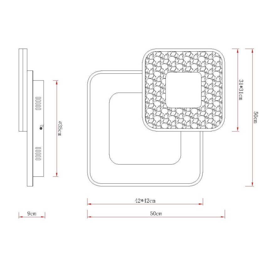 Globo - Plafonnier LED dimmable LED/48W/230V 2700-6000K 50x50 cm + télécommande