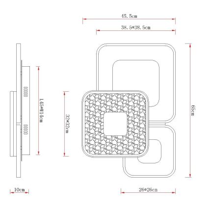 Globo - Plafonnier LED dimmable 55W/230V 2700-6000K 65x45,5 cm + télécommande