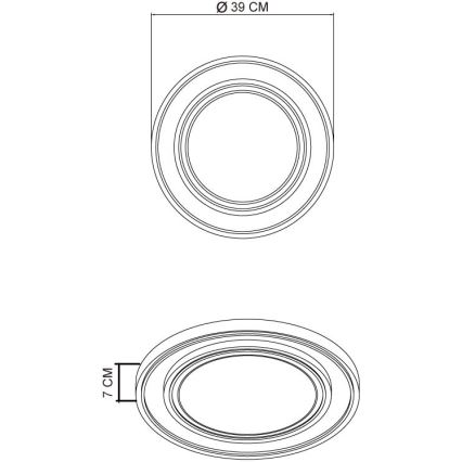 Globo - Plafonnier LED/24W/230V 3000K d. 39 cm