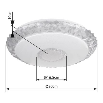 Globo - Plafonnier à intensité variable LED/40W/230V 2700-6500K d. 50 cm Wi-Fi Tuya + Télécommande